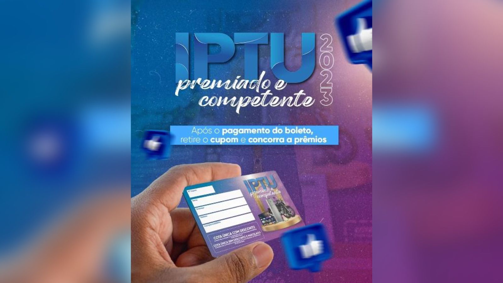 Patos: Campanha do IPTU Premiado 2023 segue até o final de agosto com sorteio de prêmios