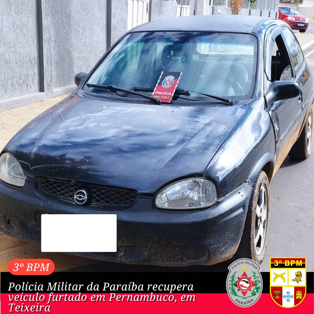 Polícia Militar da Paraíba recupera em Teixeira-PB, veiculo furtado no Pernambuco