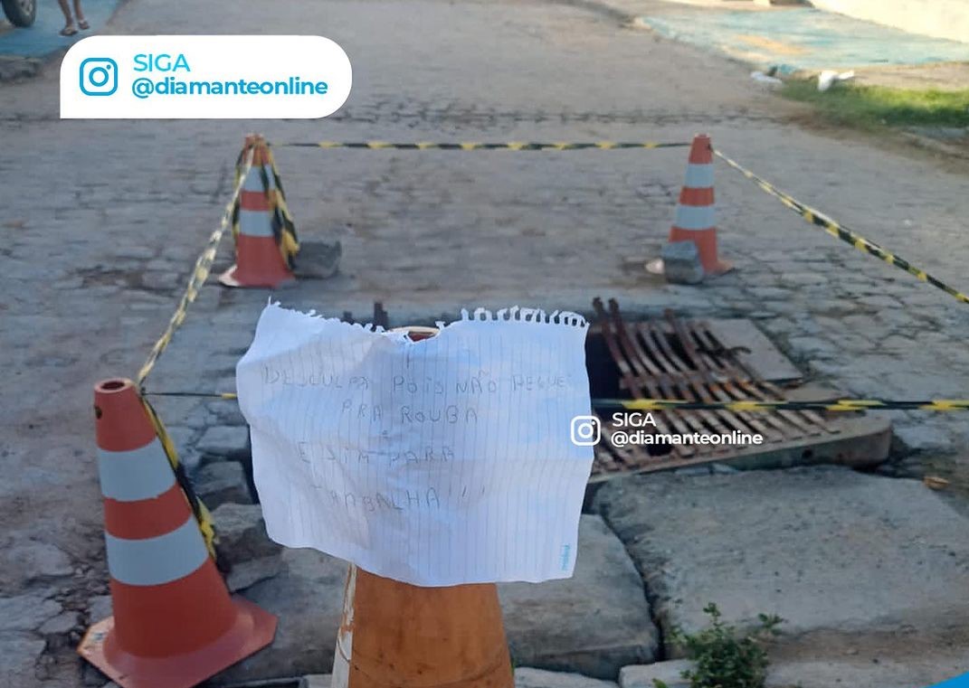 Homem devolve cones furtados em Itaporanga e justifica: “Foi para trabalhar”