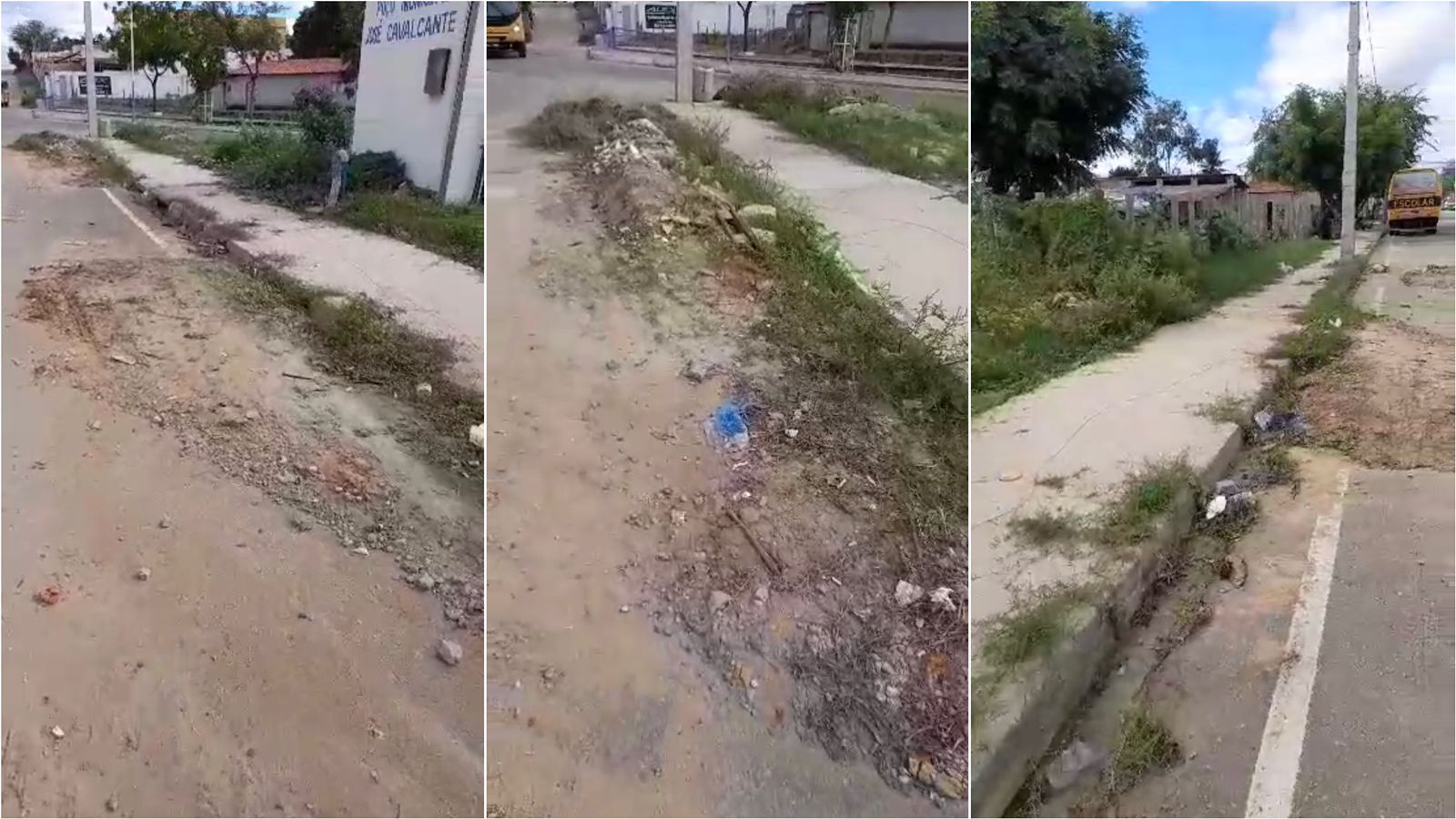 Internauta cobra limpeza de calçadão próximo ao Canal do Franco, em Patos, e Prefeitura promete incluir no cronograma de recuperação