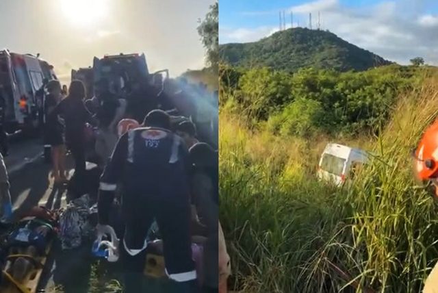 Acidente na BR-230 deixa 13 feridos em van da prefeitura de Conceição a caminho de João Pessoa