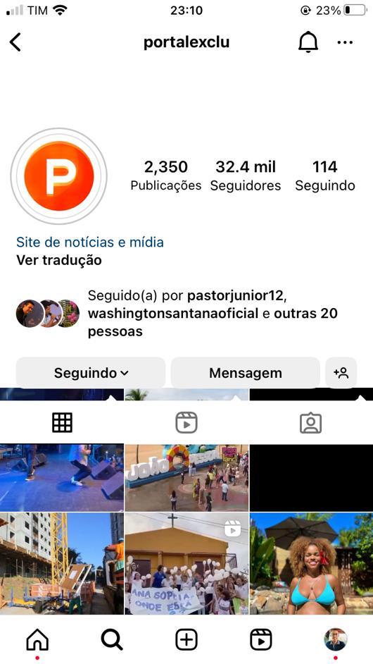 Perfil do Portal Exclusivo PB no Instagram é hackeado por invasores