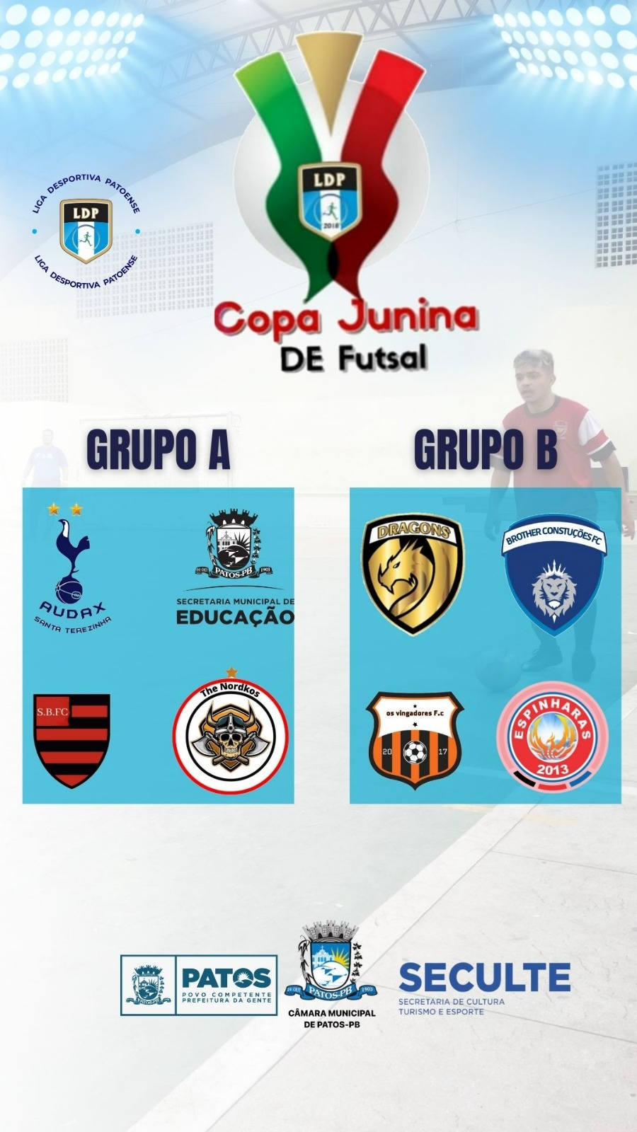 Copa Junina de Futsal terá início na próxima semana, em Patos. Confira