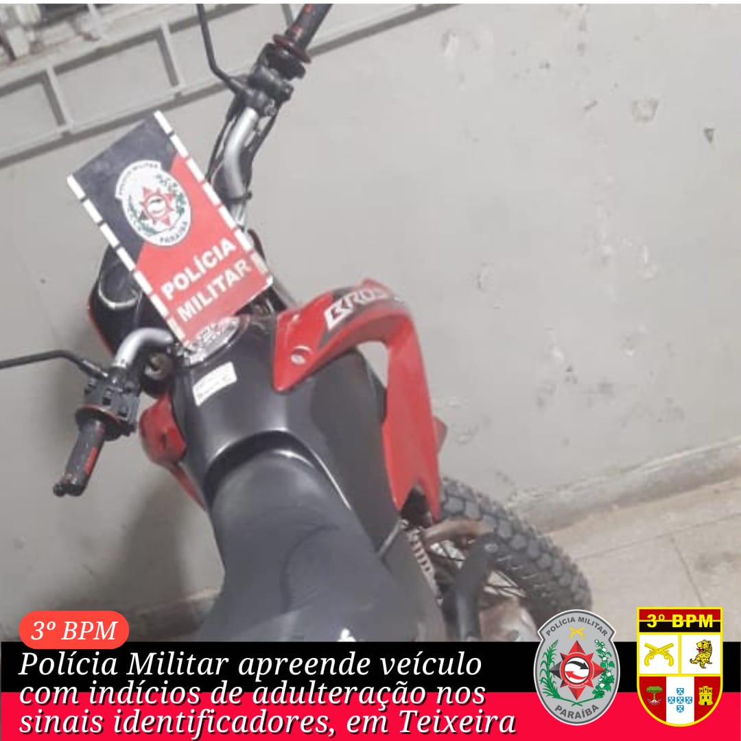 Polícia Militar apreende veículo com indícios de adulteração nos sinais identificadores, em Teixeira