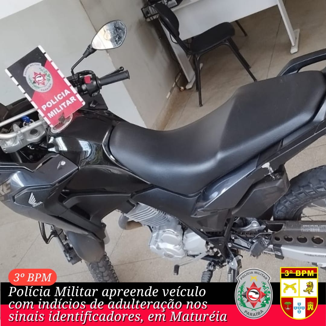 Polícia Militar apreende veículo com indícios de adulteração nos sinais identificadores, em Matureia