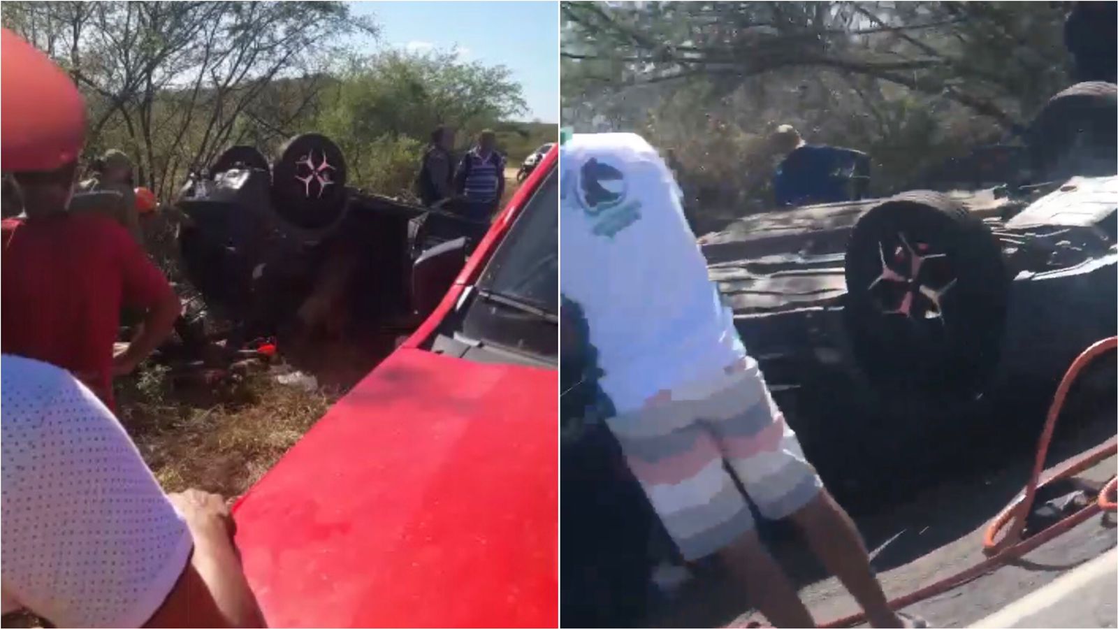 Três pessoas ficam feridas em capotamento registrado na manhã deste domingo (23), na BR-230, em Patos; veja vídeo