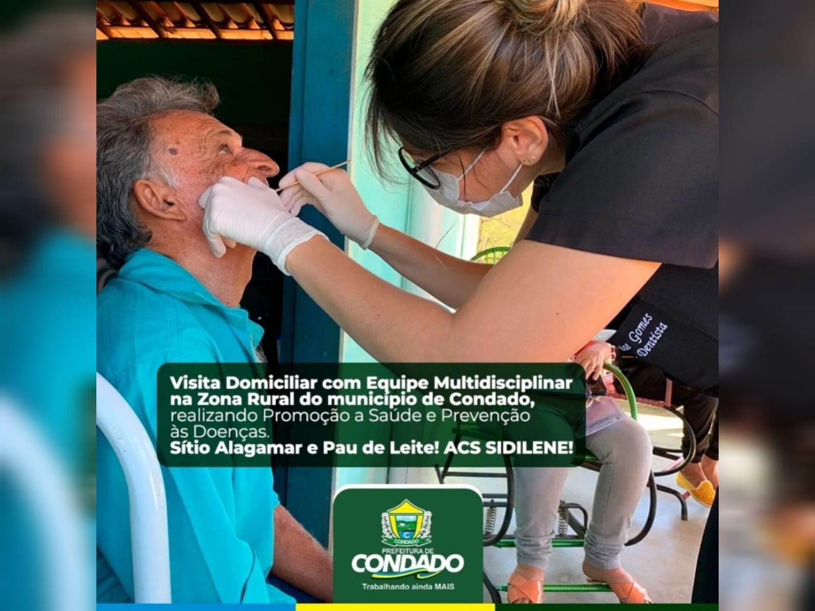 Visita de equipe multidisciplinar promove saúde e previne doenças na zona rural de Condado