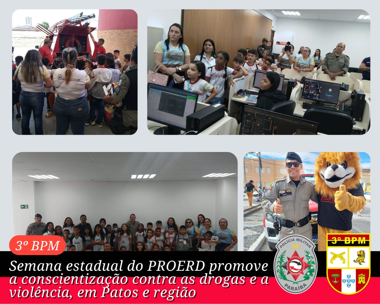 Semana Estadual do Proerd promove a conscientização contra as drogas e a violência, em Patos e região