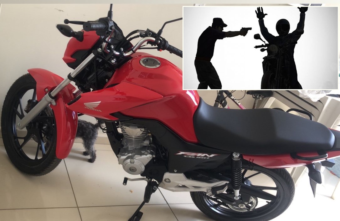 “Cale a boca senão você morre”, grita assaltante de arma em punho ao tomar motocicleta de jovem em assalto na cidade de Patos