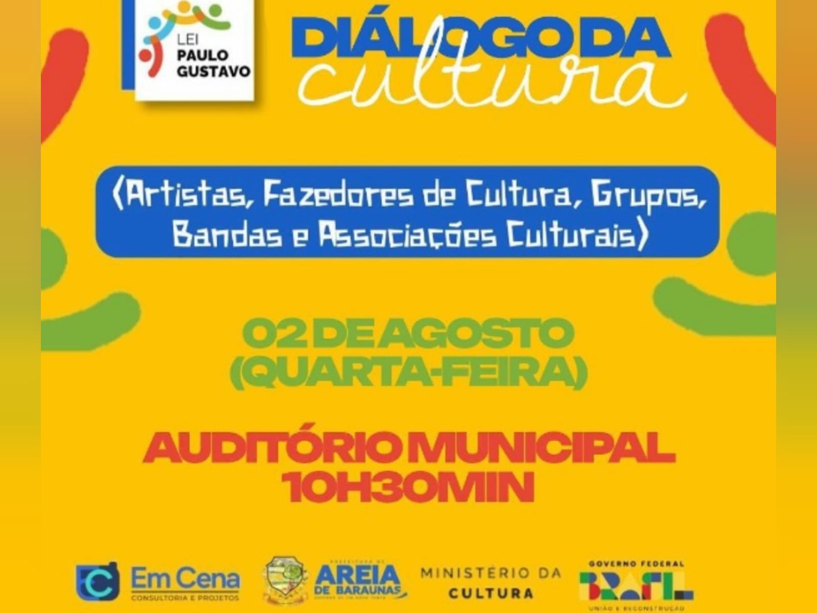 Diálogo Cultural em Areia de Baraúnas acontece nesta quarta-feira (02) para facilitar acesso à leis e editais da cultura