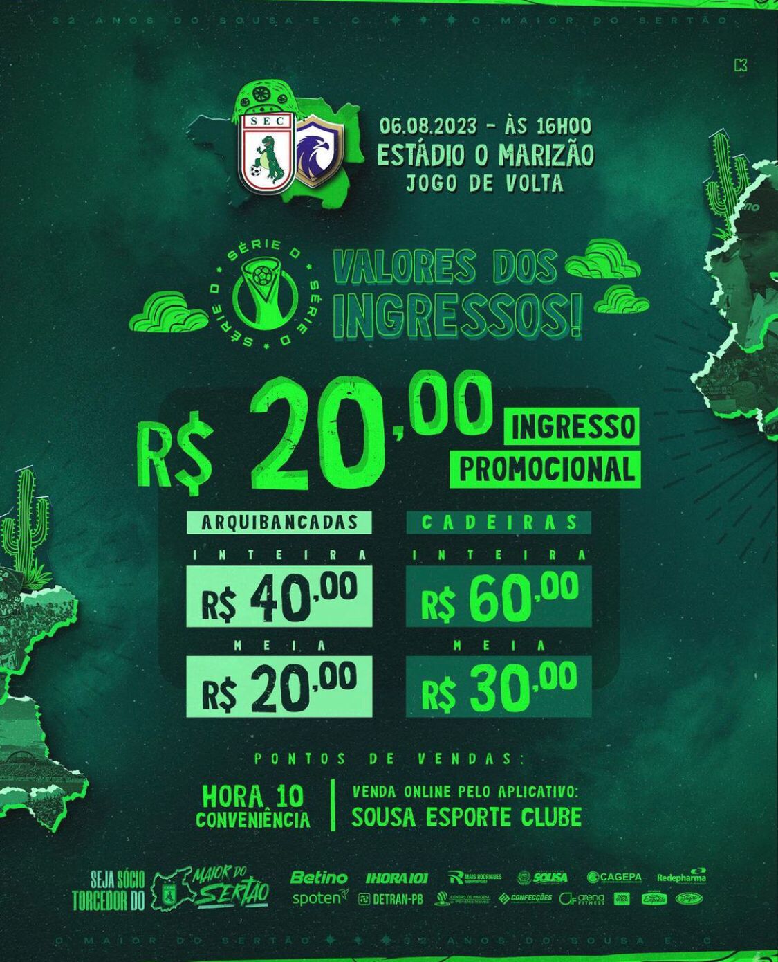 Presidente do Sousa, Aldeone Abrantes, desafia torcida do Nacional para jogo do mata-mata da Série D: 