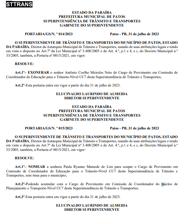 Superintendente da STTRANS exonera Antônio Coelho do cargo de Coordenador de Educação para o Trânsito da autarquia, após polêmica; agente se pronuncia
