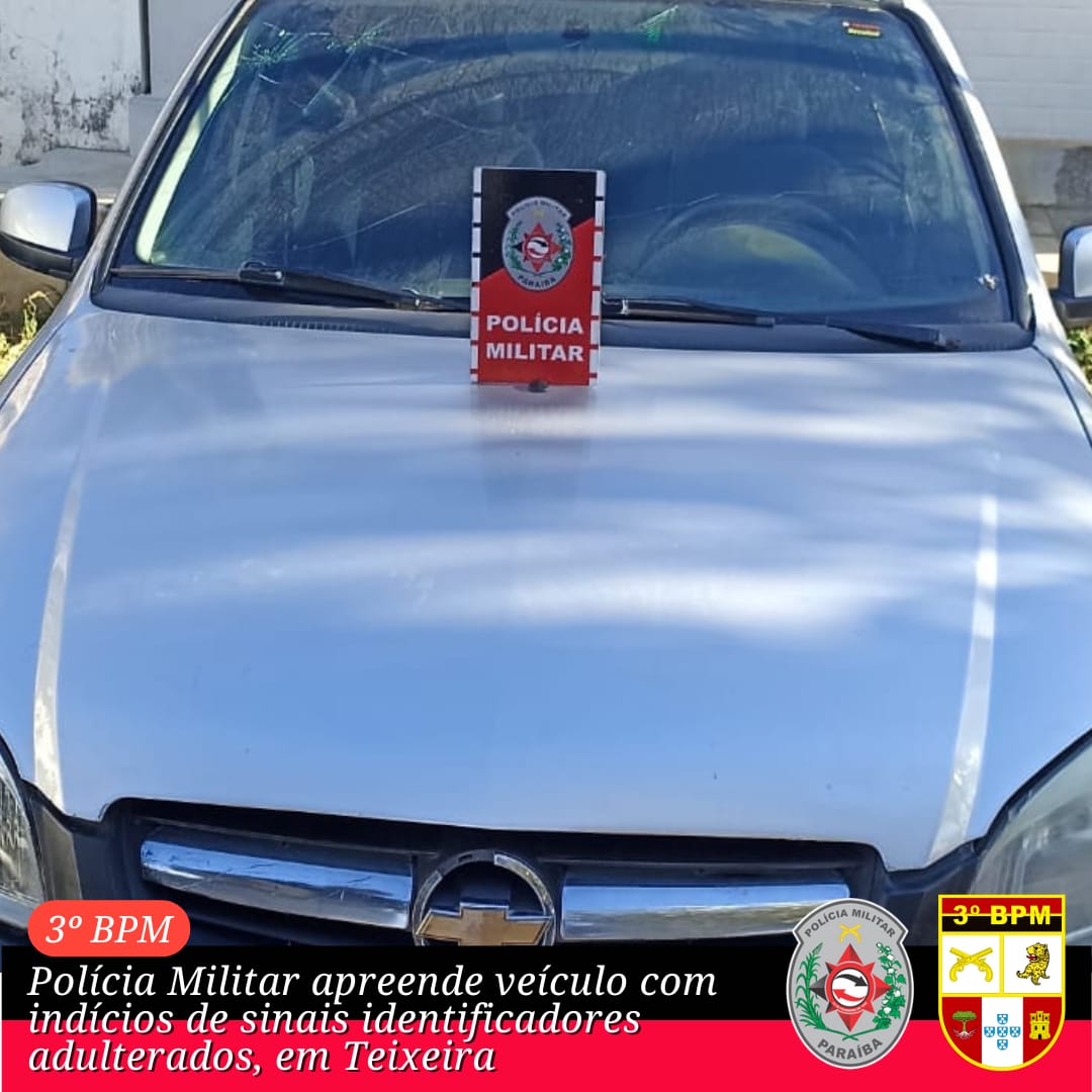 Polícia Militar apreende veículo com indícios de sinais identificadores adulterados, em Teixeira-PB