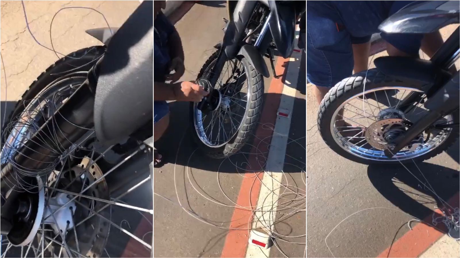 Mais uma vez: motociclista relata que se enroscou em fio de internet solto na Alça Sudeste e por pouco não sofreu acidente; veja vídeo