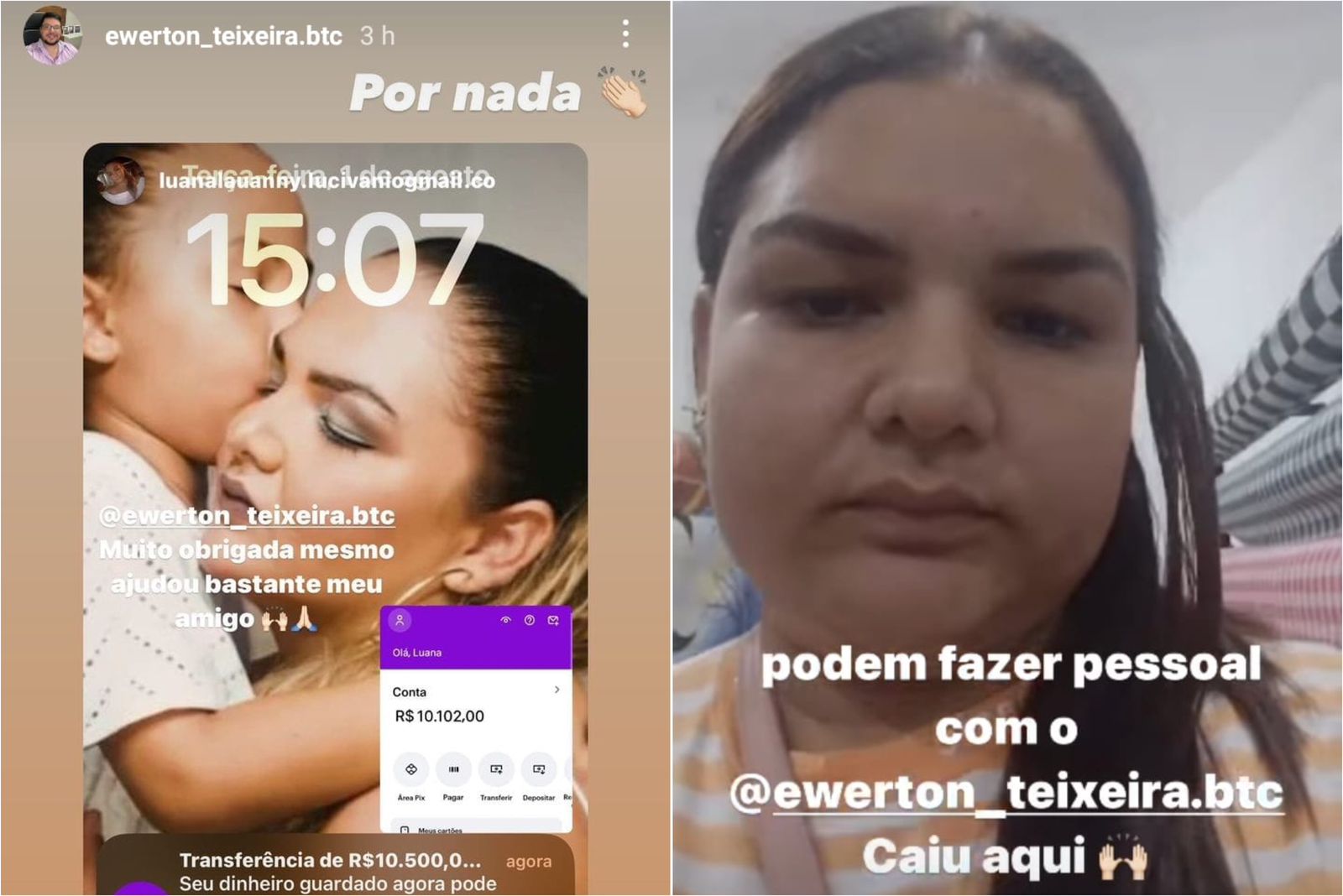 Internauta diz que bandidos roubaram mais de R$ 5 mil de sua conta bancária após conseguirem hackear seu WhatsApp e Instagram, e estão aplicando golpes com sua imagem