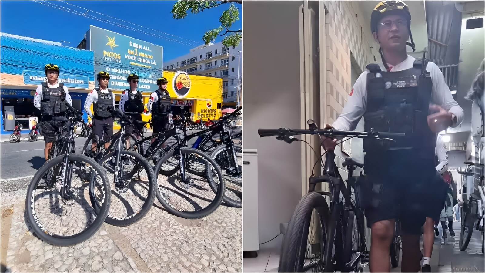 Ciclopatrulha promove segurança e tranquilidade na área comercial de Patos
