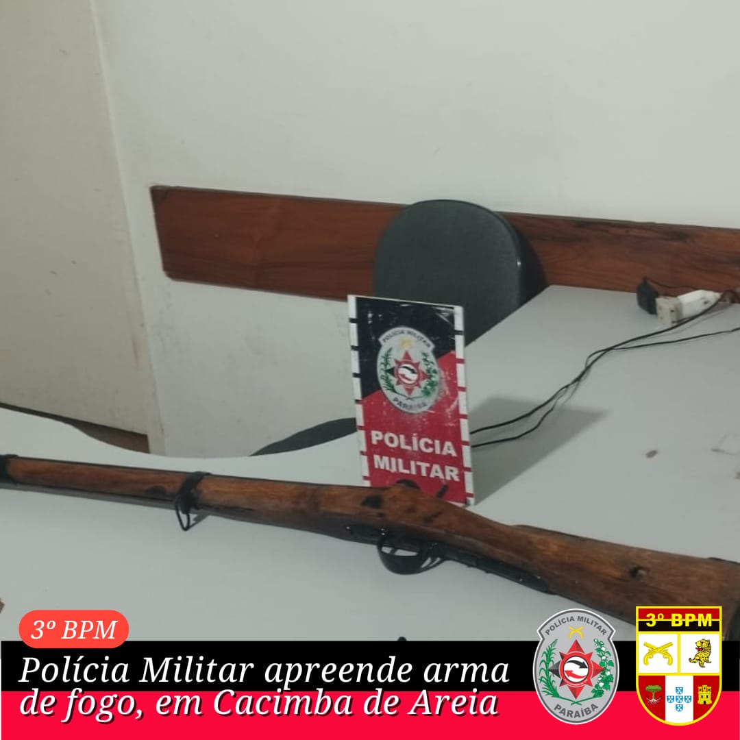 Após perseguição, Polícia Militar apreende arma de fogo dentro de vegetação em Cacimba de Areia