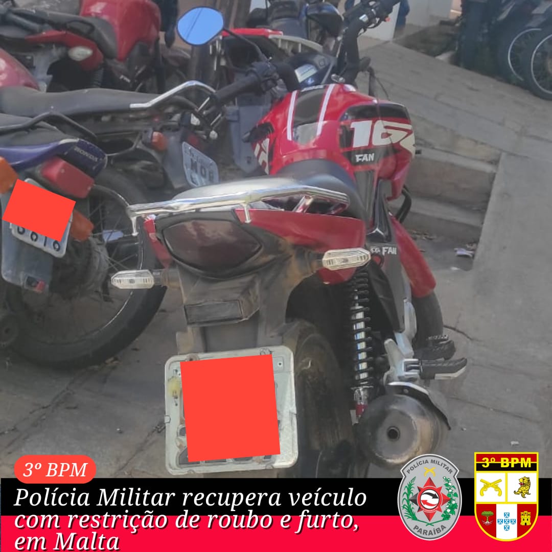 Polícia Militar recupera veículo com restrição de roubo e furto, em Malta-PB