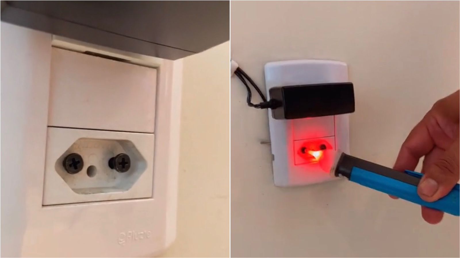 Perigo: Mãe diz que filho de apenas 2 anos sofreu choque após empresa de internet deixar parafusos em tomada de casa, em Patos