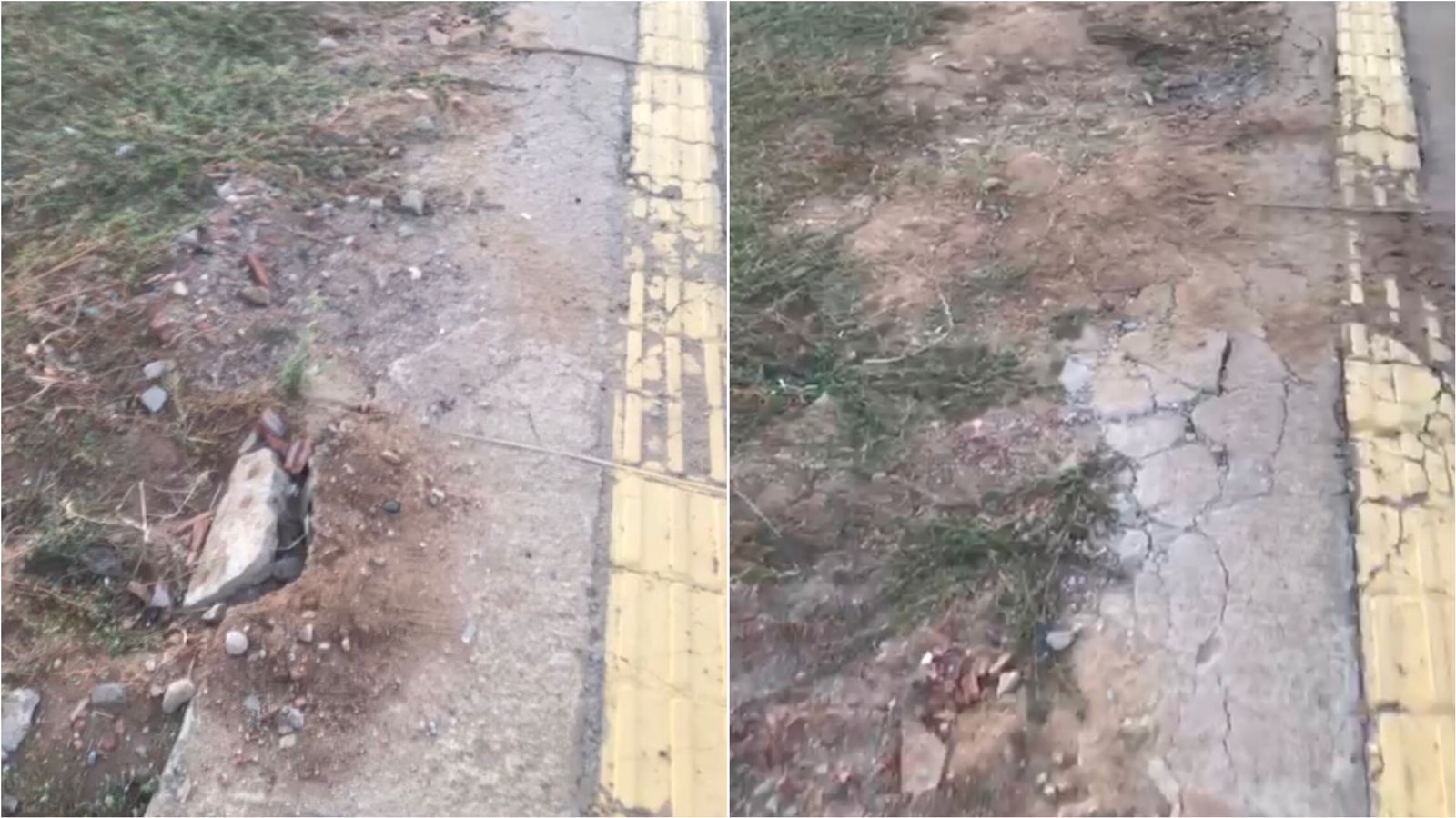 Cidadão relata que veículos que realizam limpezas em terrenos particulares no entorno da Alça Sudeste estão danificando calçada; veja vídeo