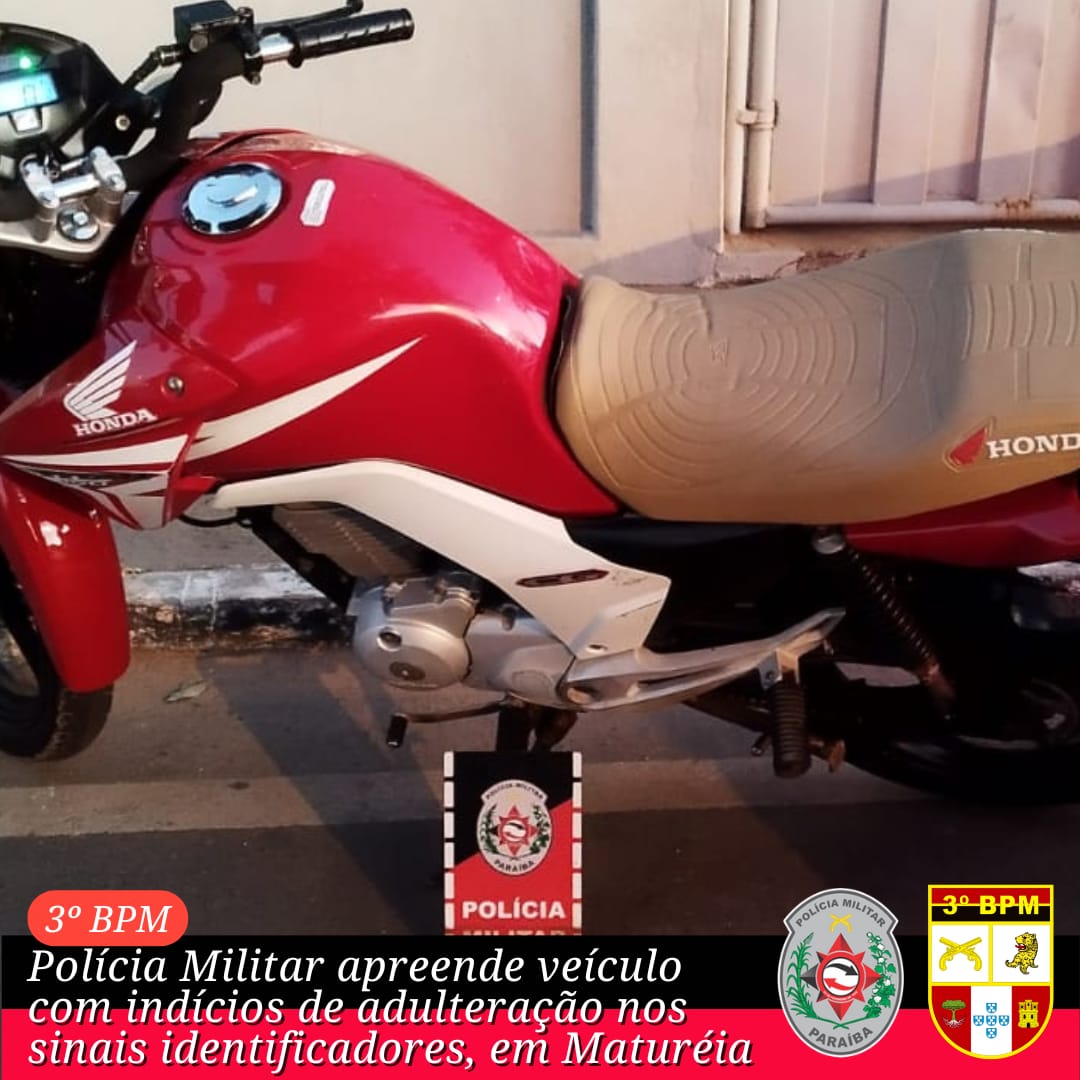 Polícia Militar apreende veículo com indícios de adulteração nos sinais identificadores, em Matureia