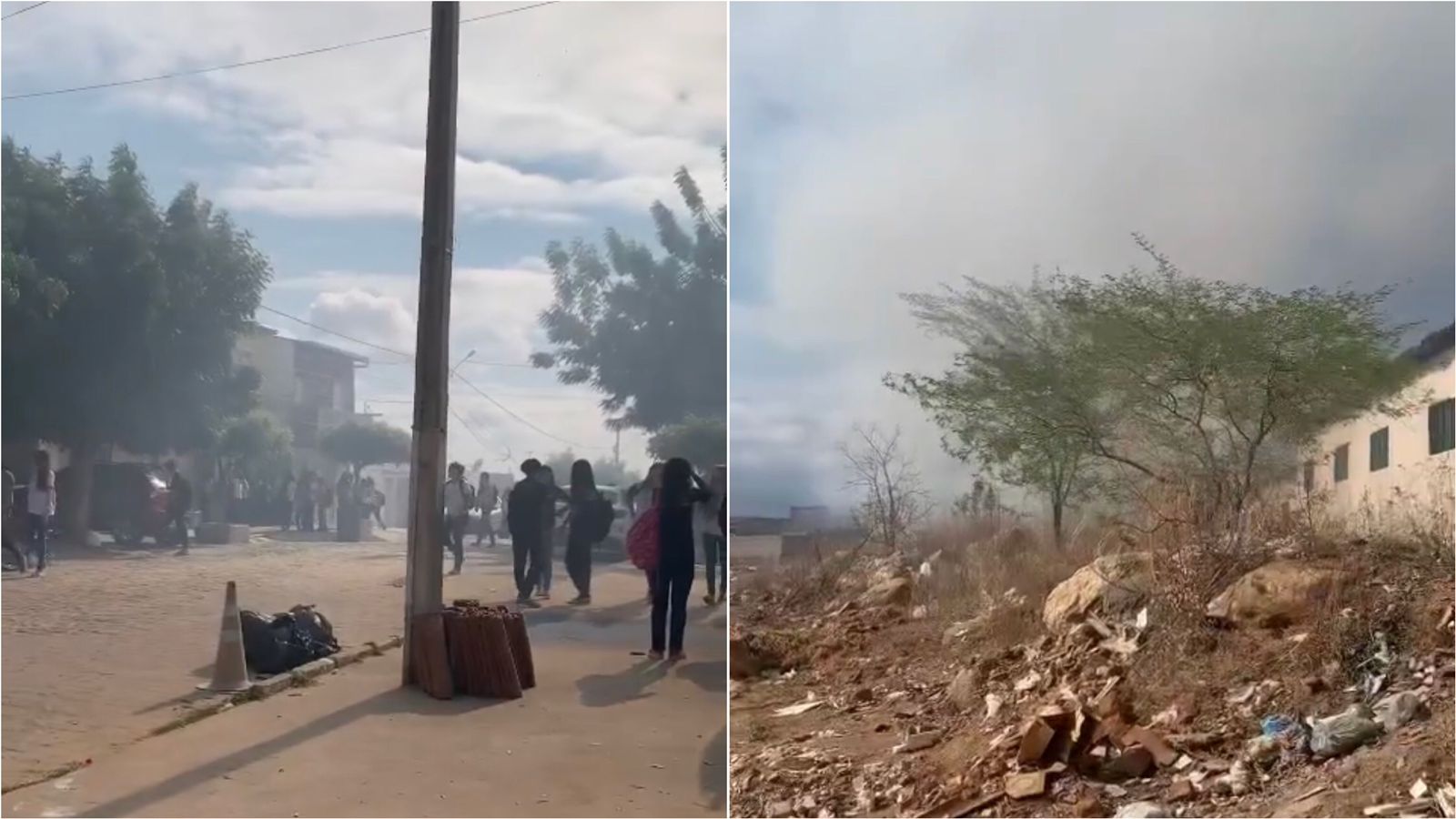 Alunos da Escola Municipal Monsenhor Manuel Vieira, no Monte Castelo, reclamam de impacto da fumaça ocasionada por incêndios criminosos