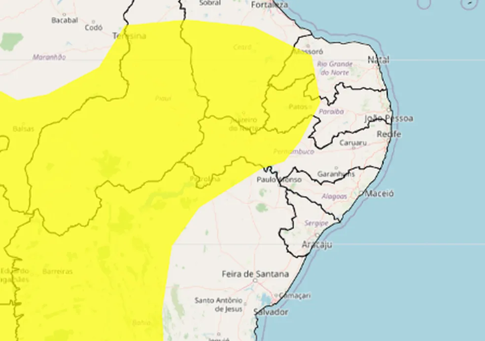 Inmet emite alerta amarelo de baixa umidade para Patos e mais 82 cidades da Paraíba