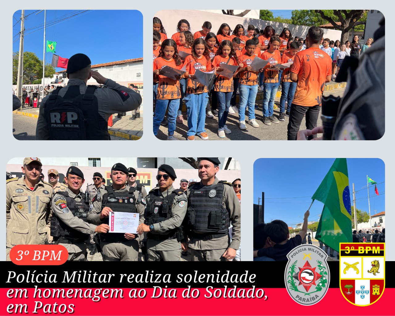Polícia Militar realiza solenidade em homenagem ao Dia do Soldado, em Patos