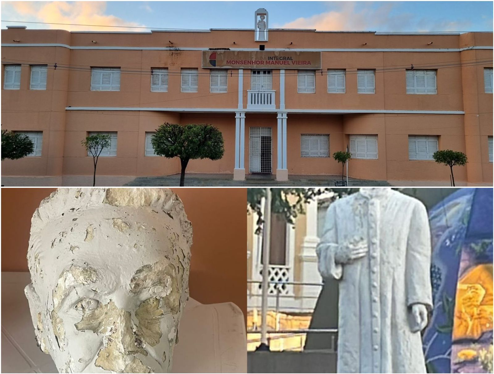 Diretora do CEPA fala sobre restauração e mudança do local do busto de Monsenhor Manoel Vieira para evitar novos casos de vandalismo