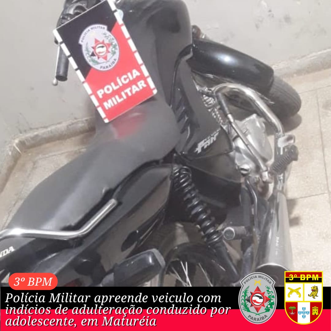 Polícia Militar apreende veículo com indícios de adulteração conduzido por adolescente, em Matureia