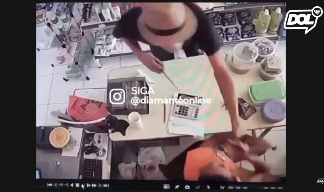 Homem assalta mercadinho com faca e acaba preso, em Diamante; veja vídeo