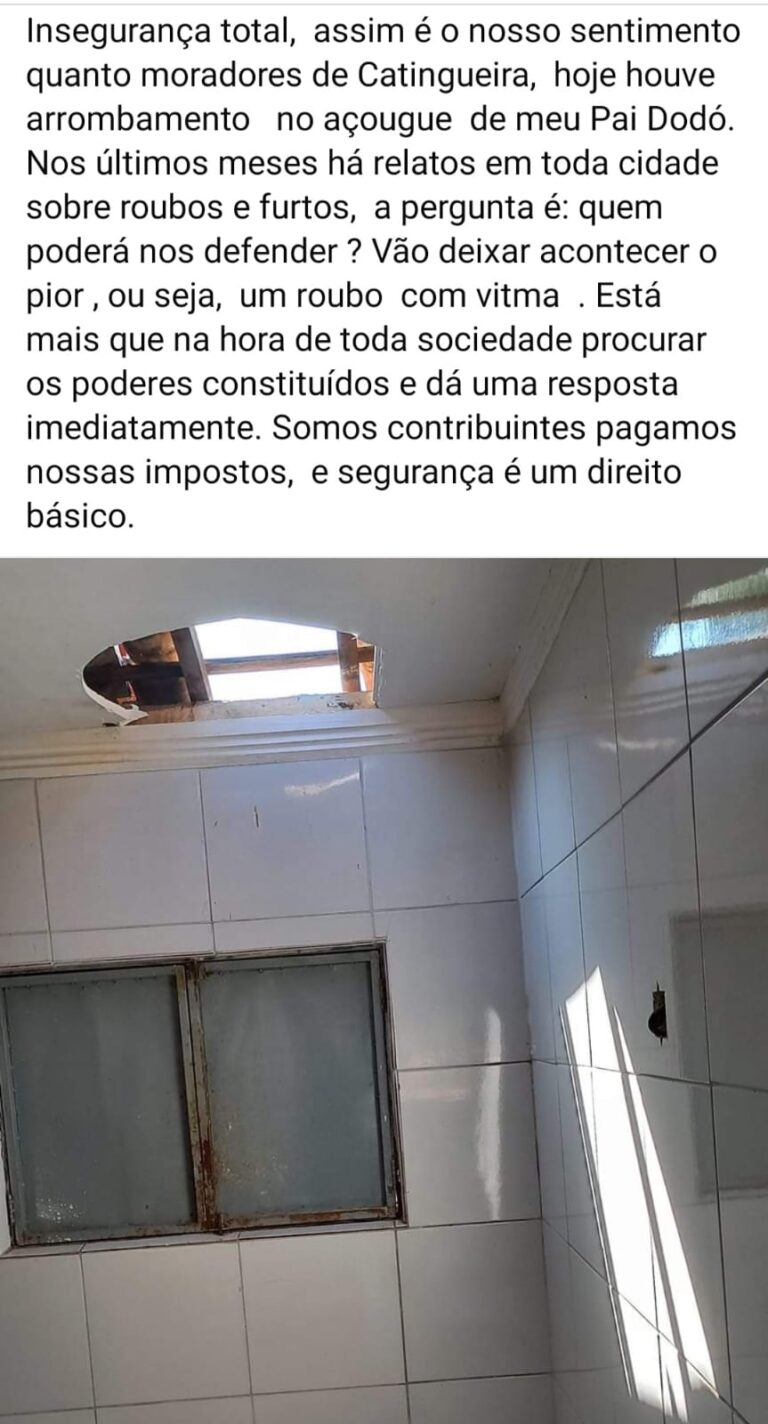 Onda crescente de furtos e arrombamentos preocupa população de Catingueira-PB