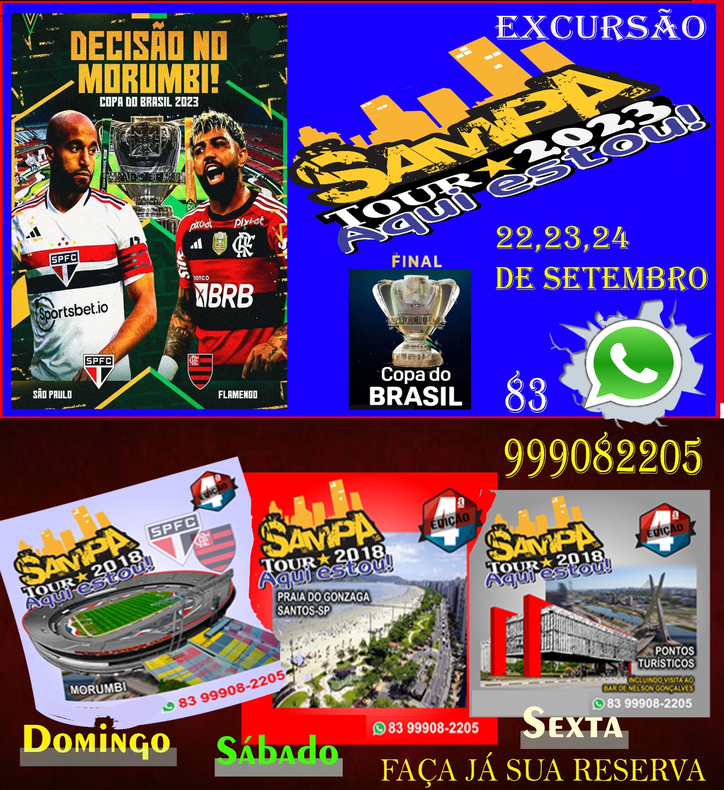 Torcedores patoenses marcarão presença no jogo São Paulo e Flamengo, pela final da Copa do Brasil 2023