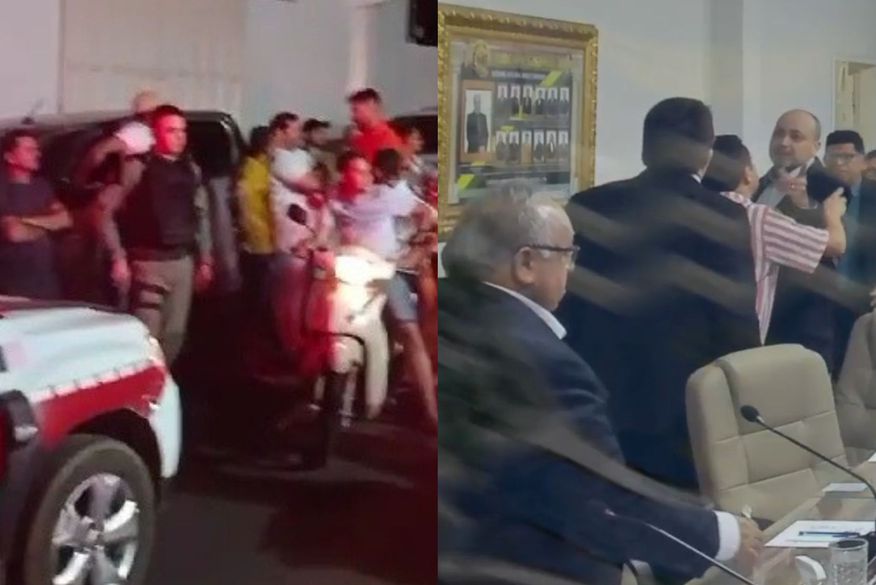 Confusão durante sessão na Câmara de São Bento termina com empurra-empurra e presença da polícia; veja vídeo