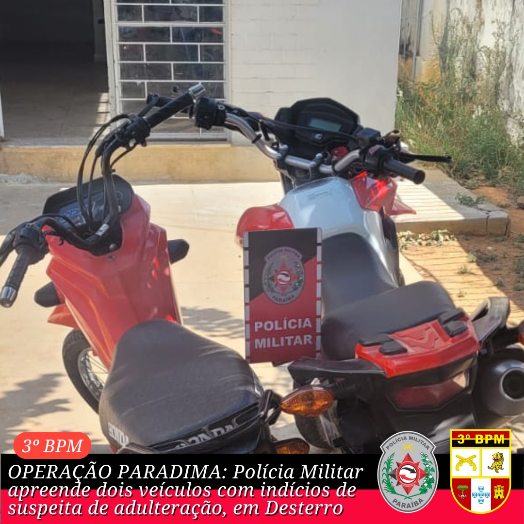 Operação Paradigma: Polícia Militar apreende dois veículos com indícios de suspeita de adulteração, em Desterro