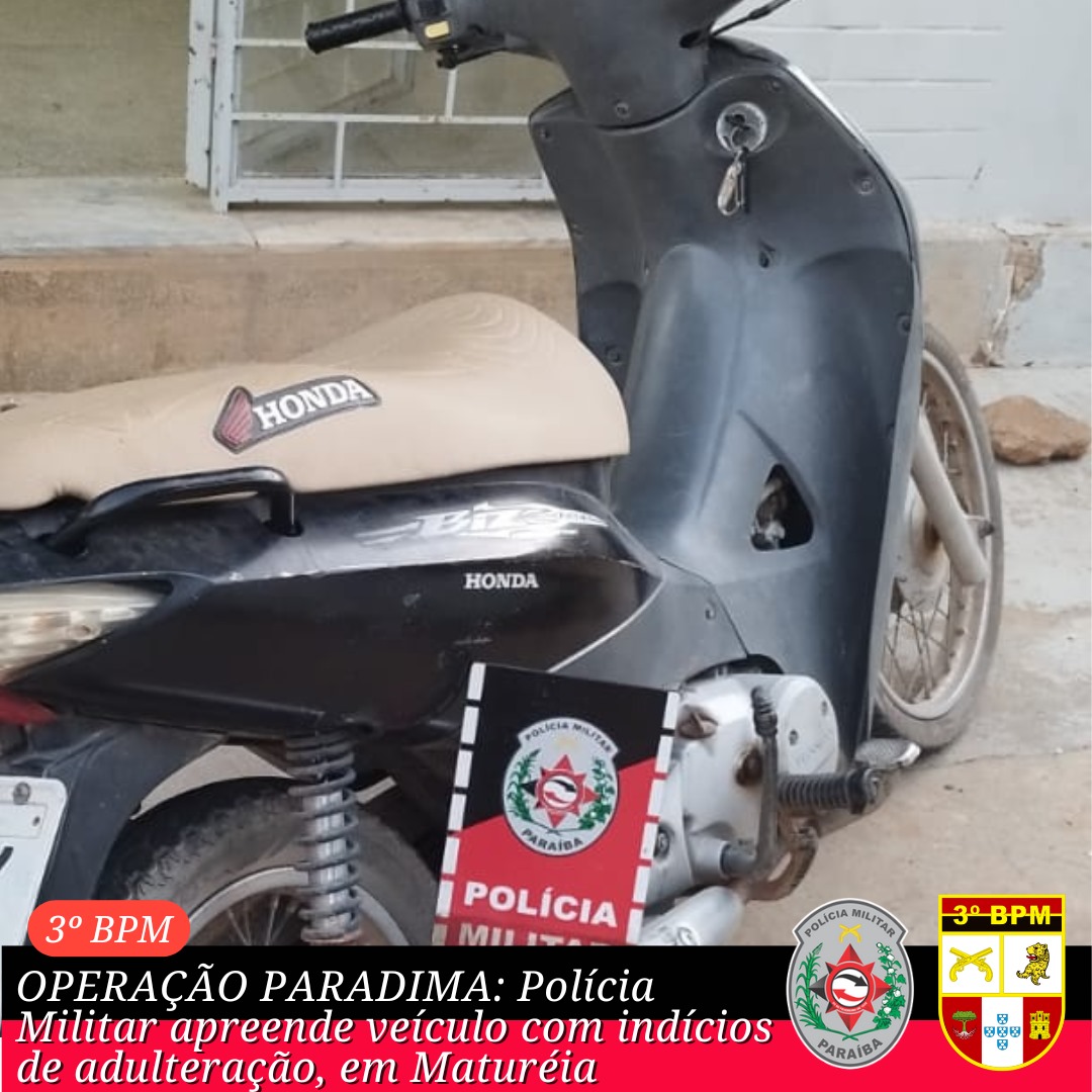 Operação Paradigma: Polícia Militar apreende veículo com indícios de sinais identificadores adulterados, em Matureia
