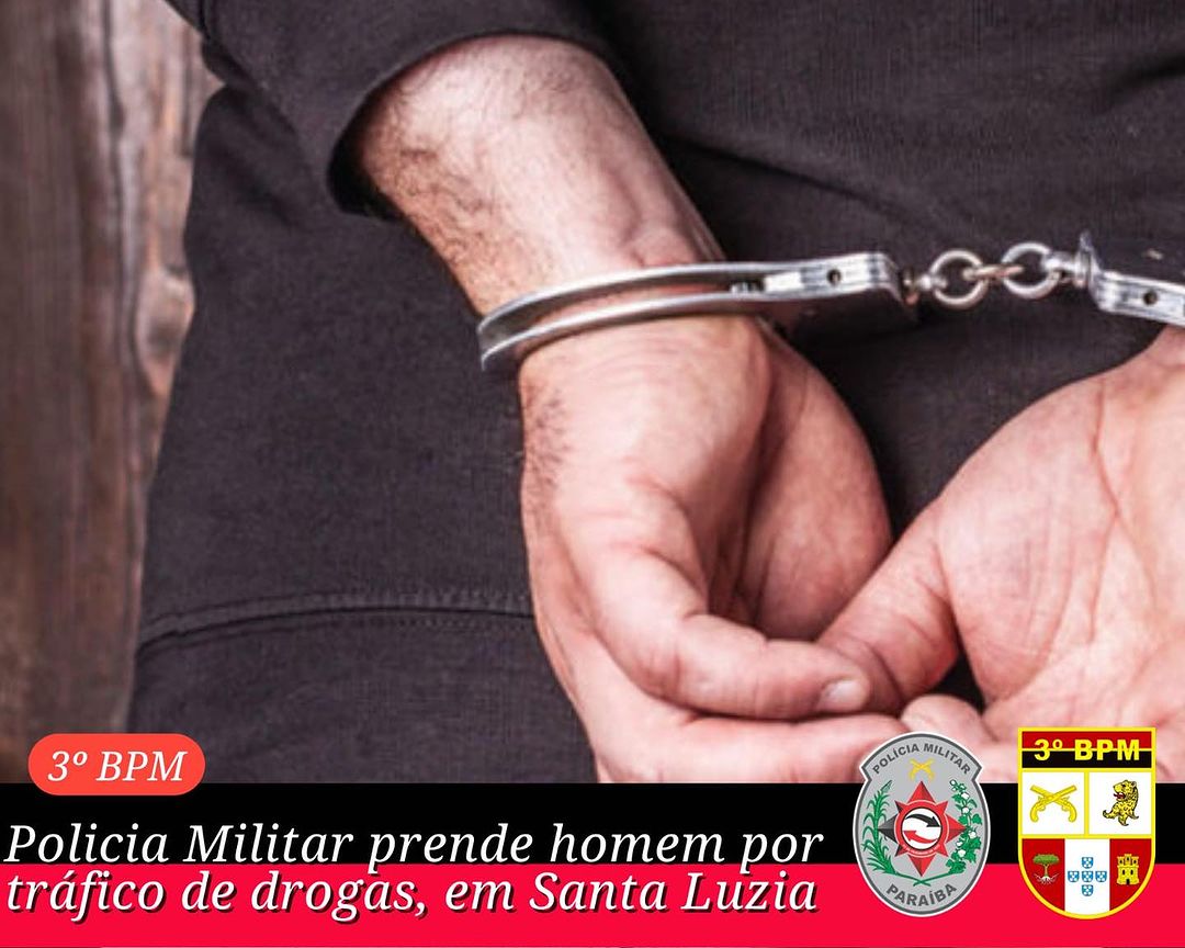 Polícia Militar prende homem por tráfico de drogas, em Santa Luzia-PB