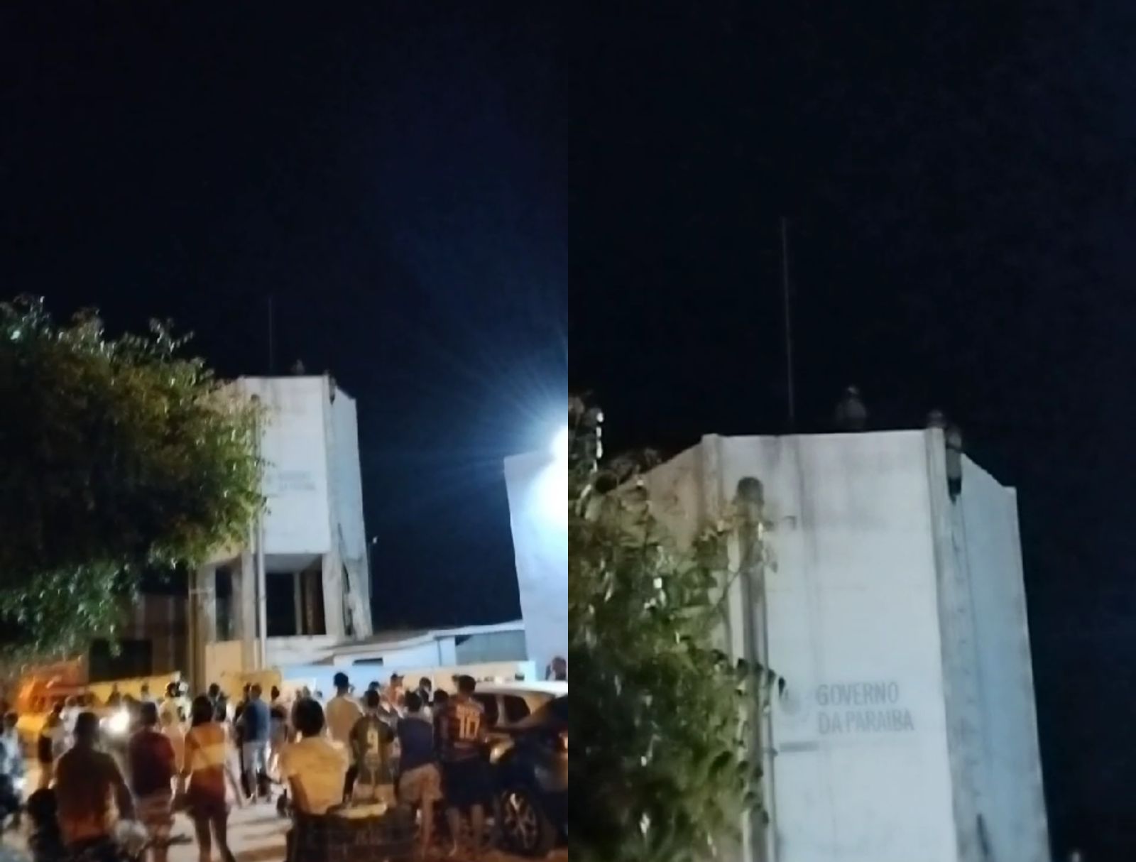 Bombeiros de Patos resgatam jovem que estava em cima de caixa d'água, na noite deste domingo (10), no Bairro Bivar Olinto