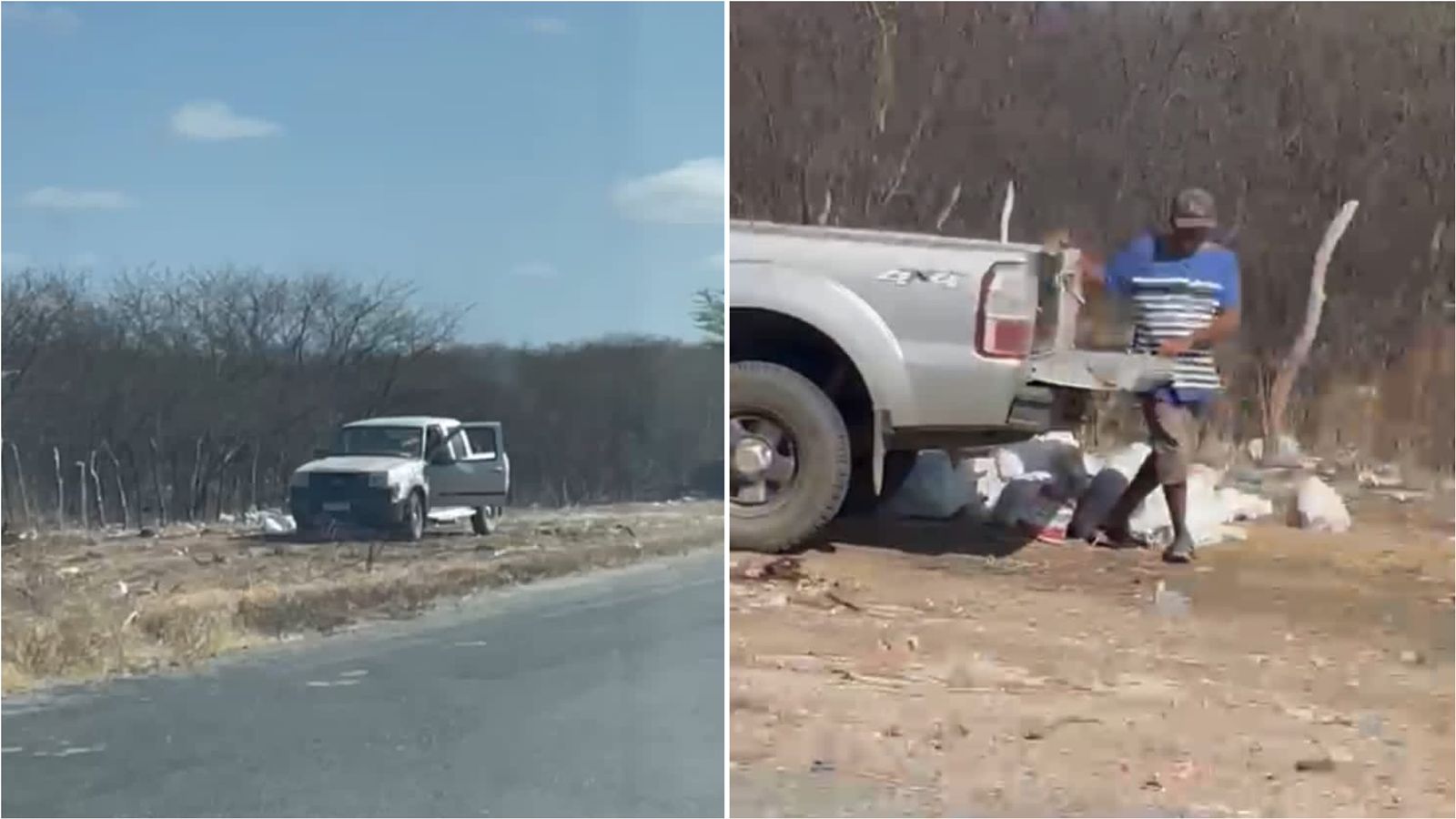 Crime ambiental é flagrado na PB-262, dentro do município de São José do Bonfim