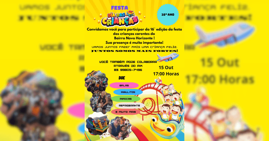 Solidariedade em Ação: Associação do Bairro Novo Horizonte celebra 16 Anos de festa para crianças carentes