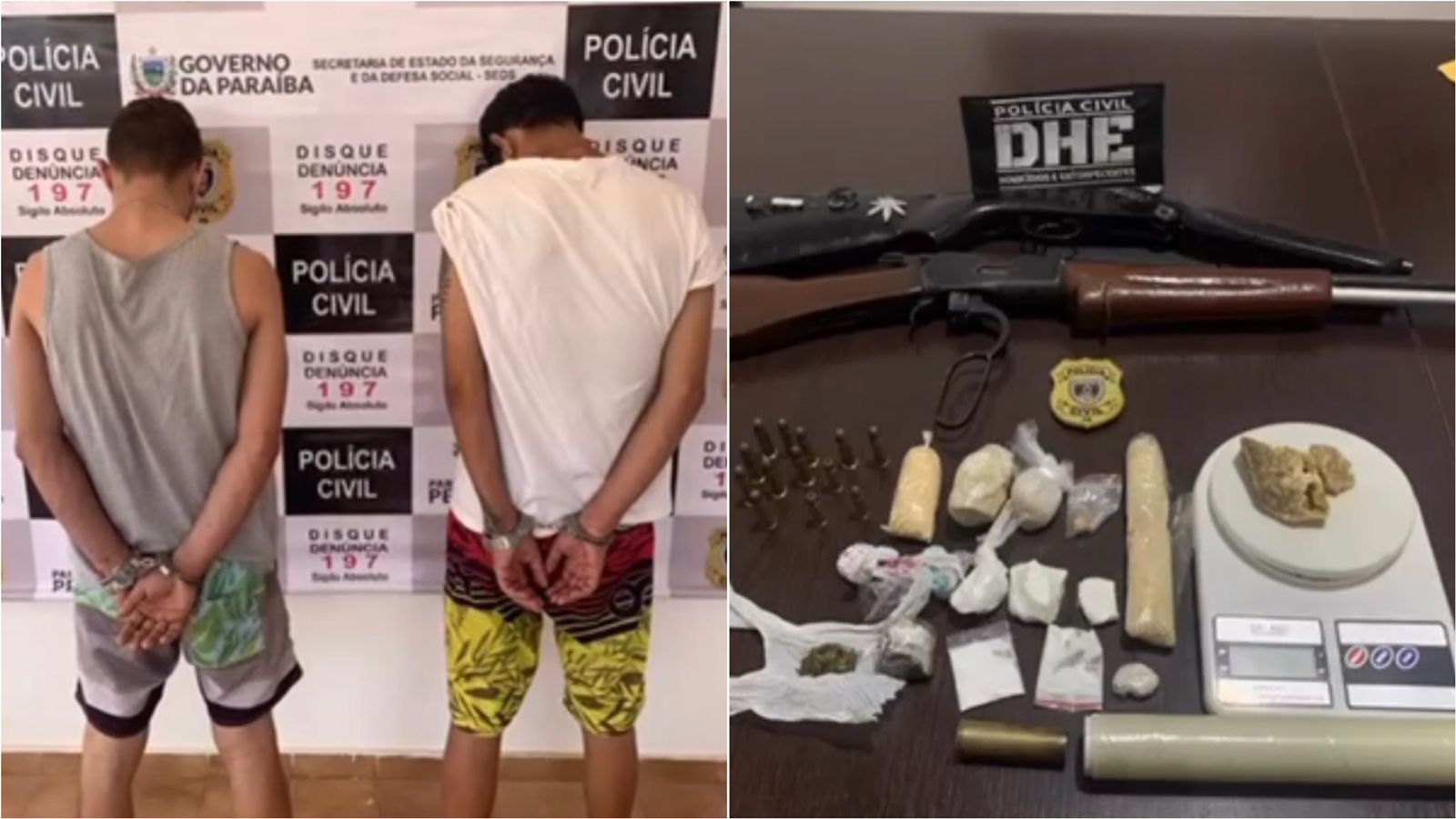 DHE prende dois indivíduos em flagrante e desarticula ponto de tráfico de drogas no bairro Santo Antônio, em Patos