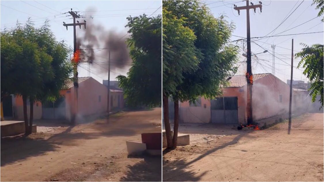Incêndio em poste assusta moradores do bairro Santa Clara, em Patos, na tarde desta sexta-feira (22); veja vídeo
