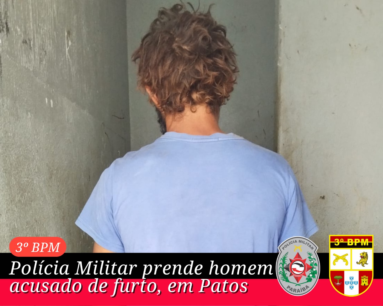 Homem suspeito de furto em Patos é preso neste sábado (23) pela Polícia Militar