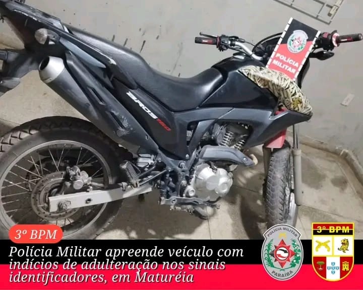 Operação Paradigma: Polícia Militar apreende veículo com indícios de adulteração, em Matureia