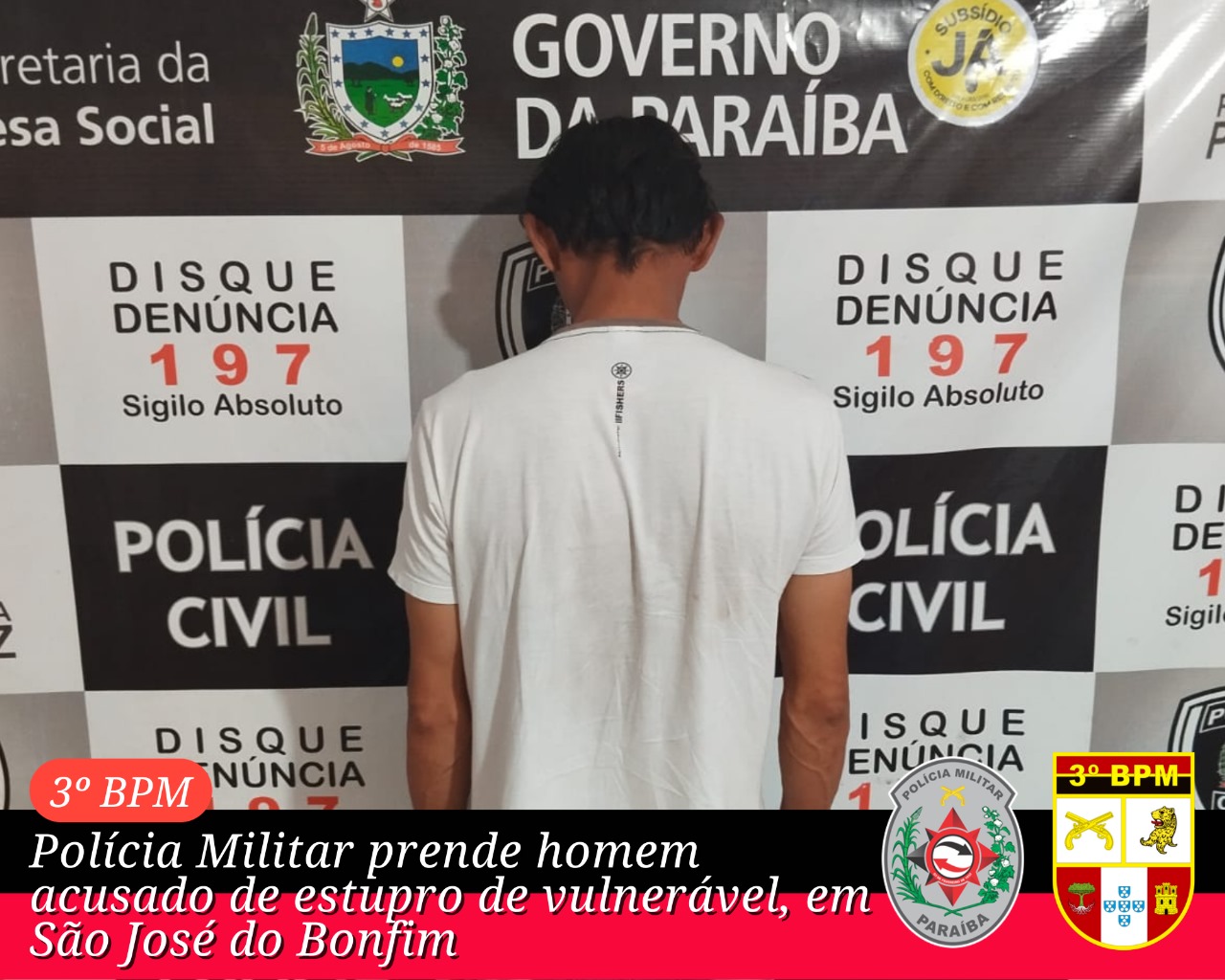 Polícia Militar da Paraíba realiza prisão de indivíduo procurado pela justiça de São Paulo, em São José do Bonfim