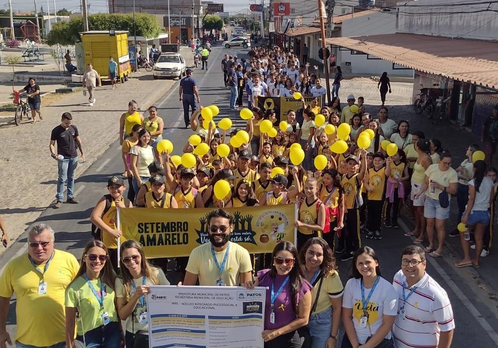 Caminhada pela valorização da vida marca a Campanha Setembro Amarelo na cidade de Patos