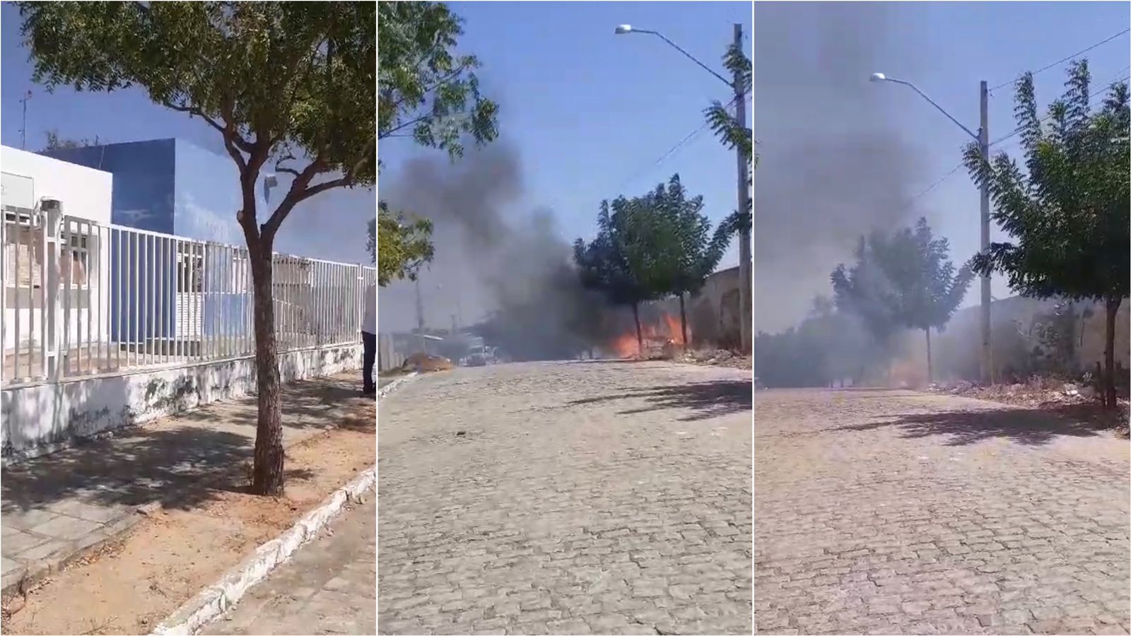 Internauta denuncia incêndio criminoso ao lado de Unidade Básica de Saúde, no bairro da Vitória, em Patos