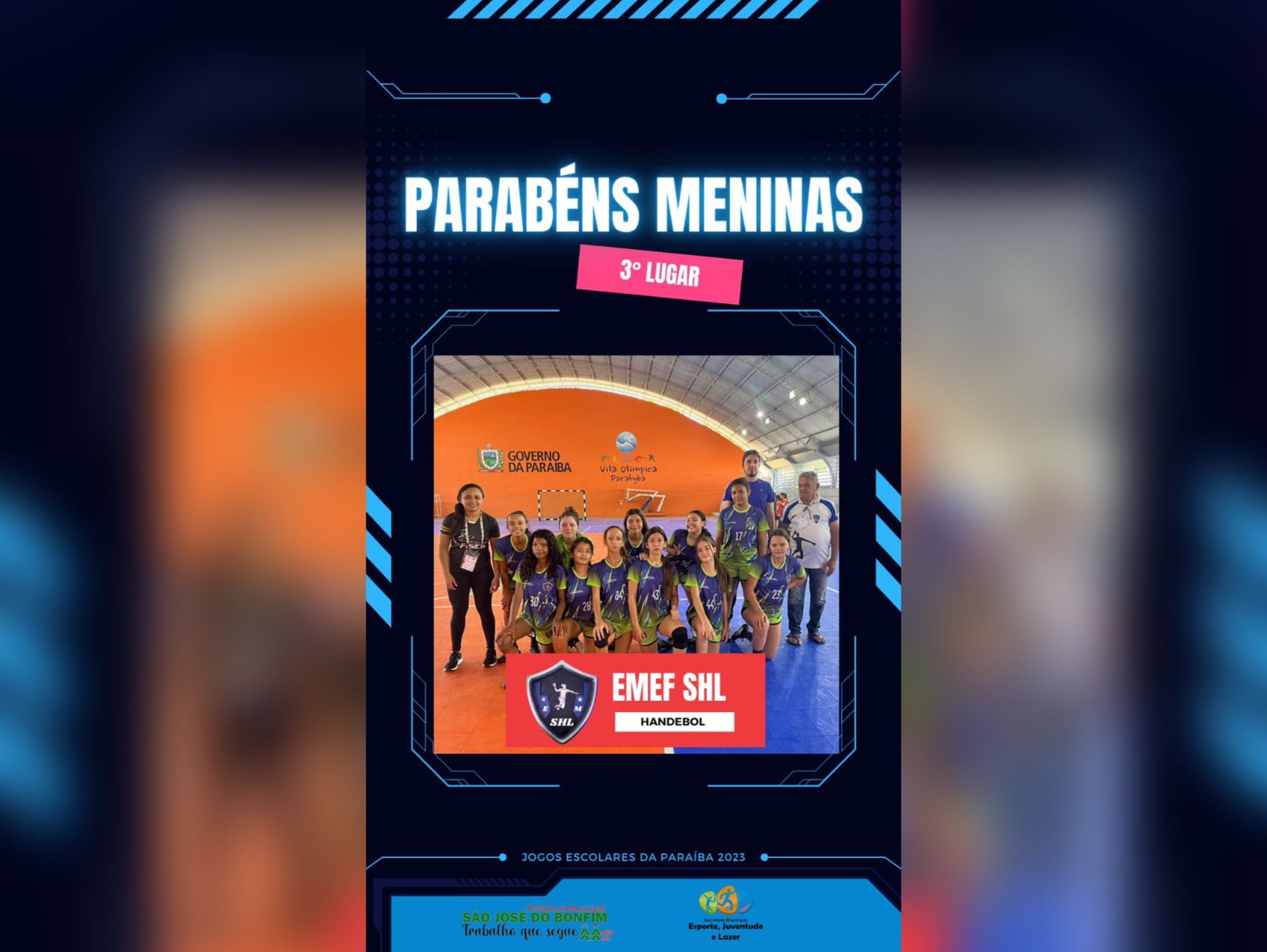 Equipe de Handebol de São José do Bonfim conquista 3° lugar na Etapa Estadual dos Jogos Escolares da Paraíba 2023