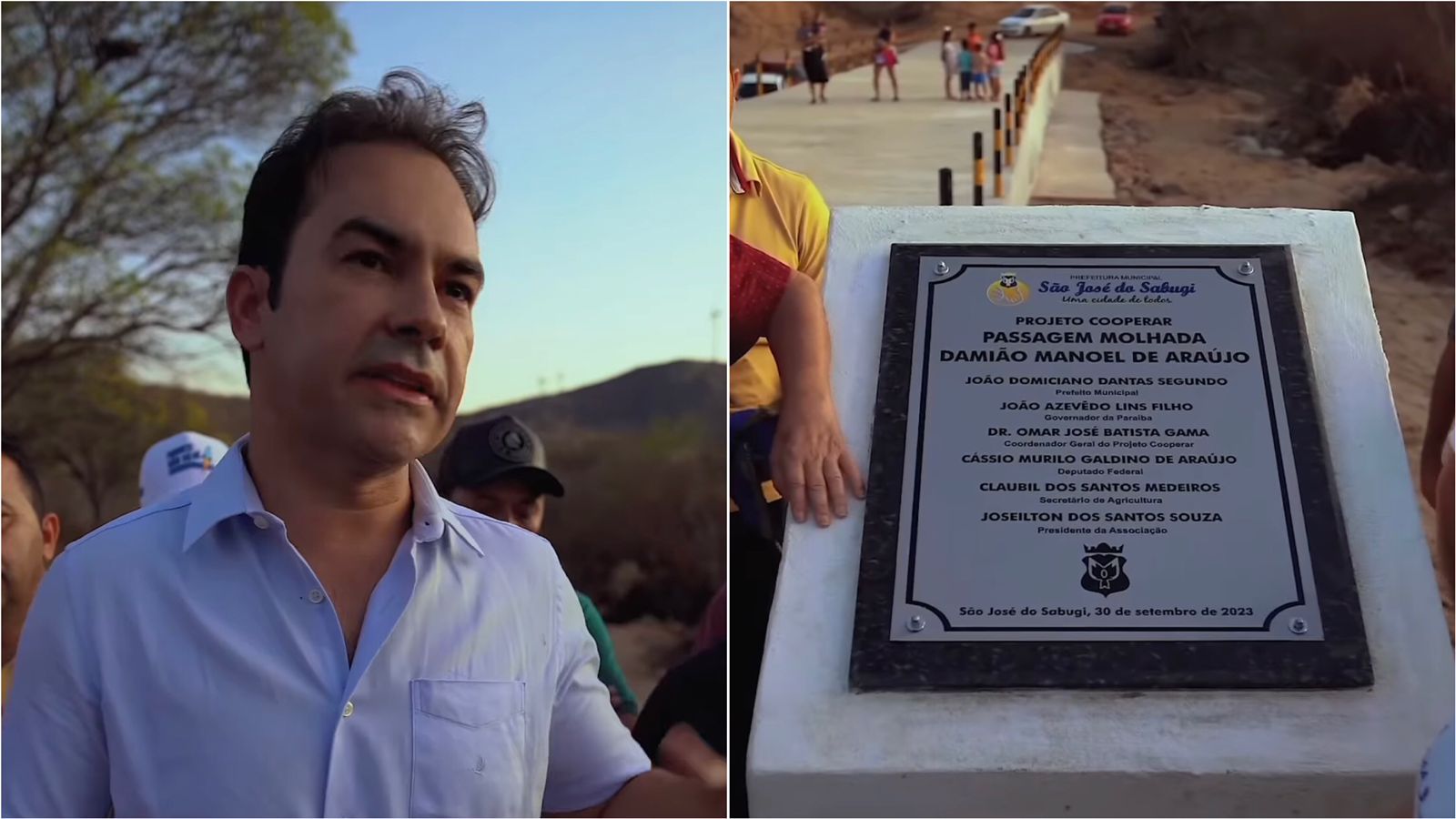 Prefeito de São José do Sabugi se emociona ao entregar passagem molhada para comunidade rural; veja vídeo