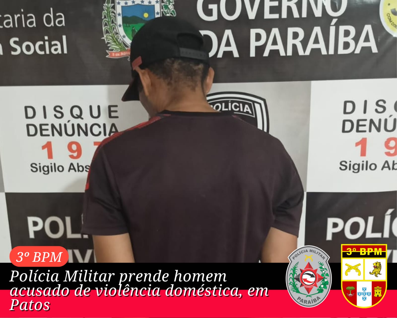 Polícia Militar prende homem acusado de violência doméstica, em Patos